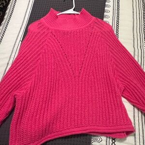 Altar'd State Vibrant Pink Cowl Neck Sweater